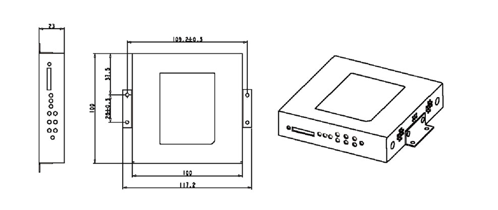 BMR200路由器的尺寸圖