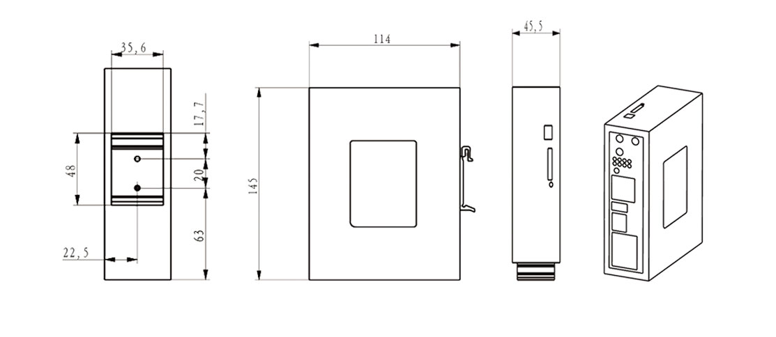 BMR520雙卡路由器尺寸圖