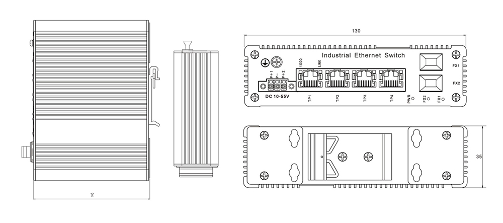 工業(yè)交換機(jī)尺寸