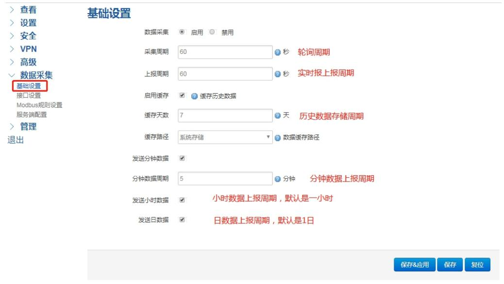 工業(yè)數(shù)采網(wǎng)關(guān)基礎(chǔ)設(shè)置界面