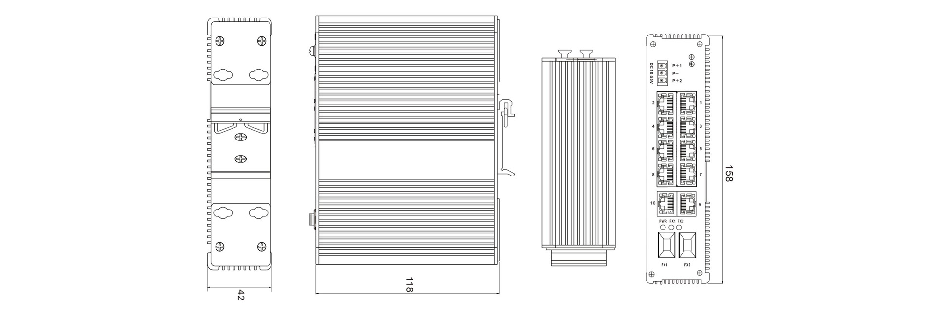 工業(yè)級交換機尺寸